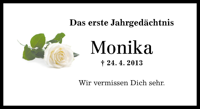  Traueranzeige für Monika Arnold-Schuch vom 24.04.2014 aus Rhein-Lahn-Zeitung