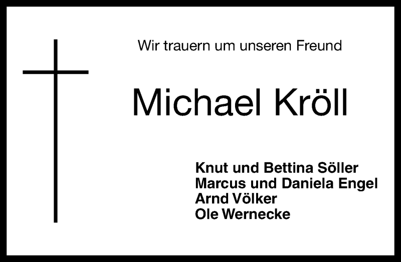  Traueranzeige für Michael Kröll vom 06.05.2017 aus Rhein-Zeitung