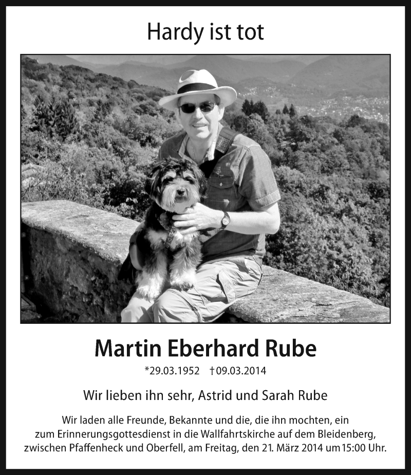 Traueranzeige für Martin Eberhard Rube vom 15.03.2014 aus Rhein-Zeitung