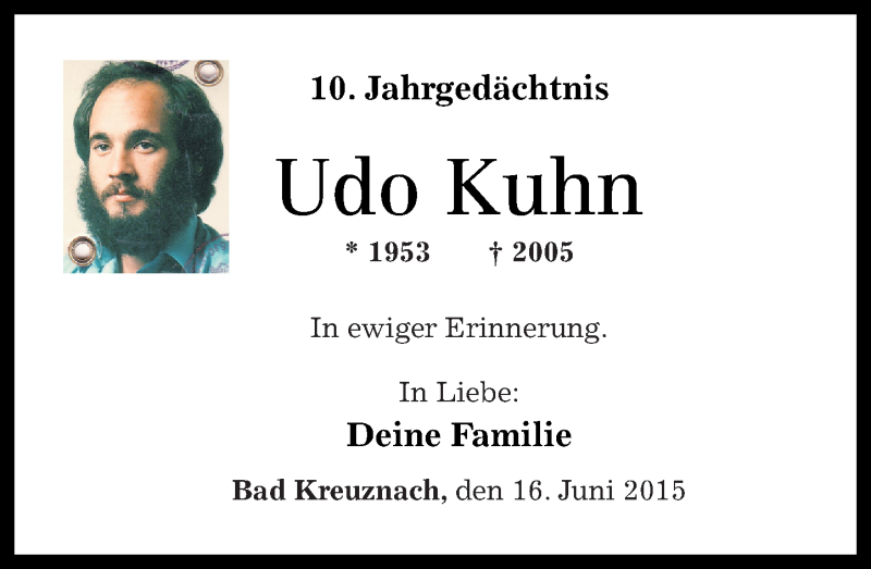  Traueranzeige für Udo Kuhn vom 16.06.2015 aus Oeffentlicher Anzeiger