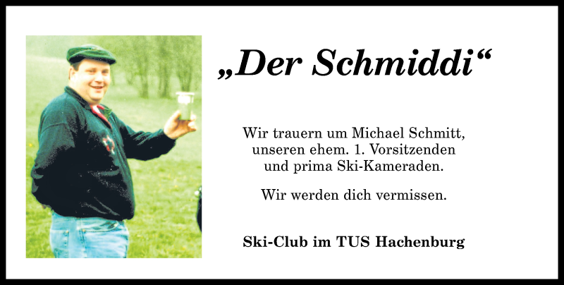  Traueranzeige für Michael Schmitt vom 16.05.2018 aus Westerwälder Zeitung