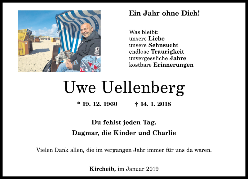  Traueranzeige für Uwe Uellenberg vom 14.01.2019 aus Rhein-Zeitung